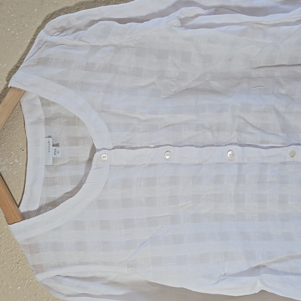 J. Jill White Linen Button-Up Blouse - Picture 2 of 7